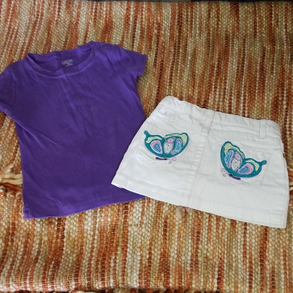 Girls 4t skirt t shirt outfit bundle Cherokee